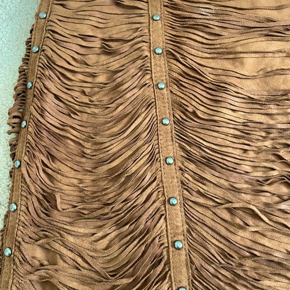 Haute Hippie Suede Fringe Mini Skirt - Picture 8 of 9